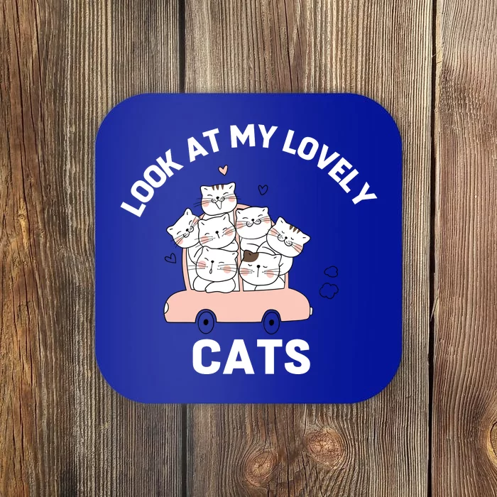 Look At My Lovely Cats ,Funny Siamese Cat Coaster