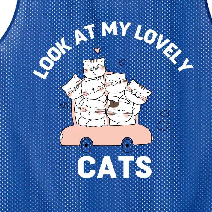 Look At My Lovely Cats ,Funny Siamese Cat Mesh Reversible Basketball Jersey Tank