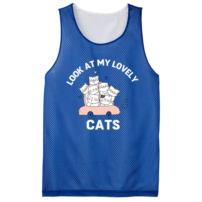 Look At My Lovely Cats ,Funny Siamese Cat Mesh Reversible Basketball Jersey Tank