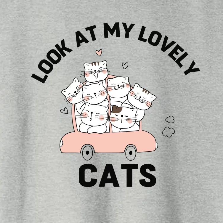 Look At My Lovely Cats ,Funny Siamese Cat Women's Crop Top Tee