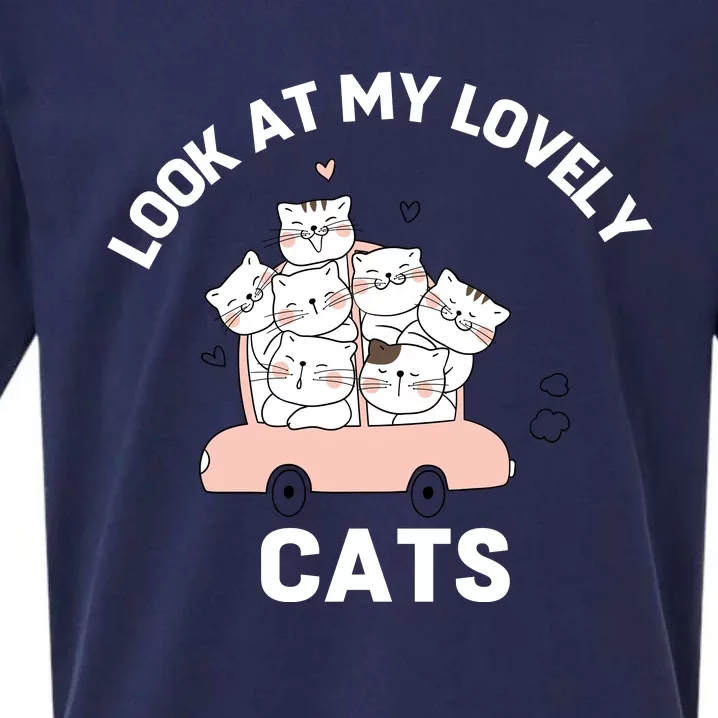 Look At My Lovely Cats ,Funny Siamese Cat Sueded Cloud Jersey T-Shirt