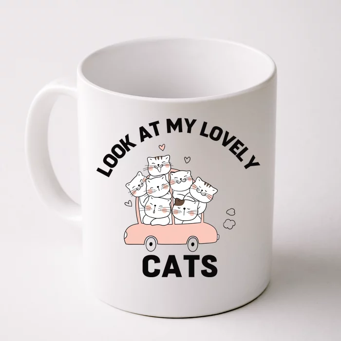 Look At My Lovely Cats ,Funny Siamese Cat Front & Back Coffee Mug