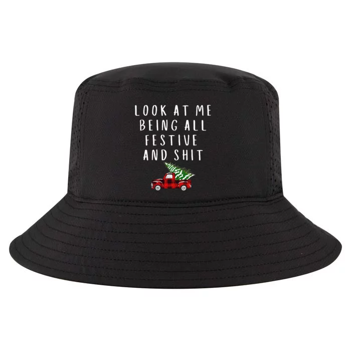 Look At Me Being All Festive And Shits Funny xmas Cool Comfort Performance Bucket Hat