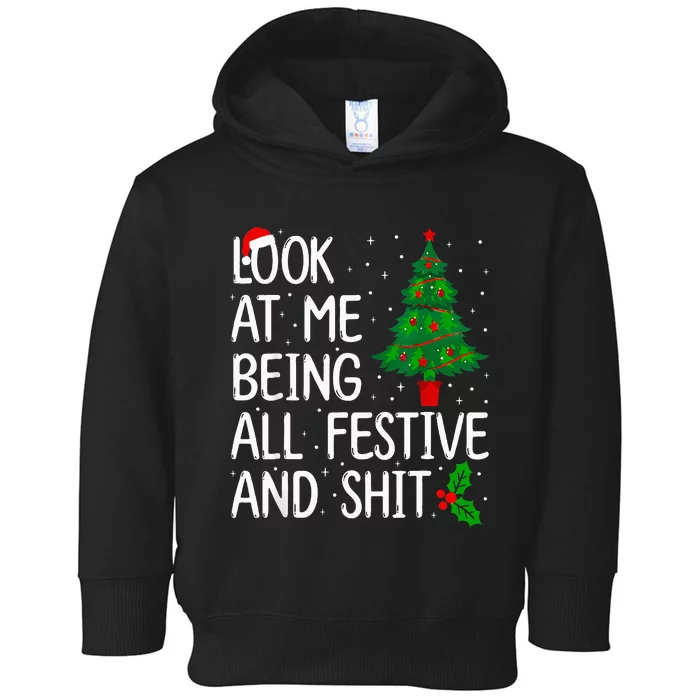 Look At Me Being All Festive And Shits Humorous Xmas Toddler Hoodie