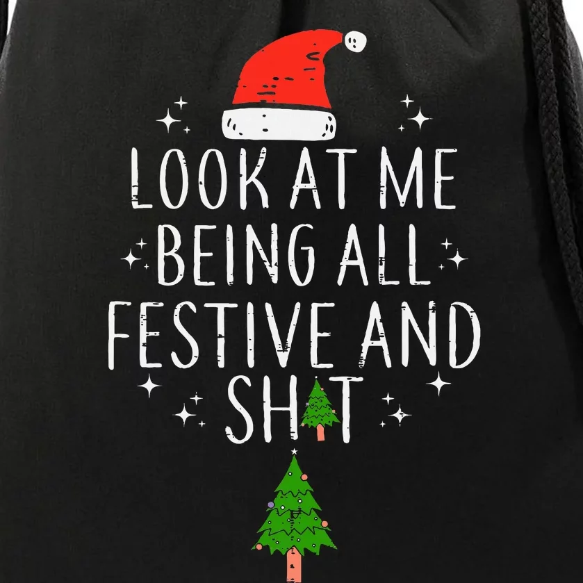 Look At Me Being All Festive Drawstring Bag