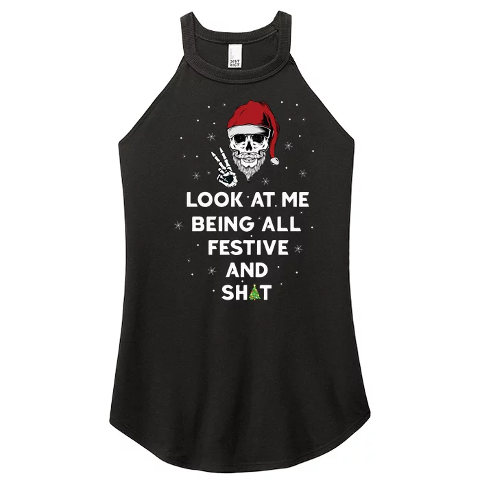 Look At Me Being All Festive And Shits Humorous Xmas 2024 Women’s Perfect Tri Rocker Tank