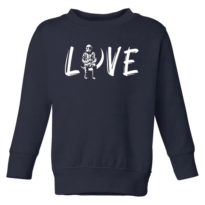 Love Astronaut Moon Art Toddler Sweatshirt