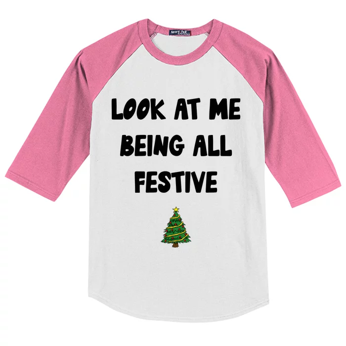 Look At Me Being All Festive Kids Colorblock Raglan Jersey