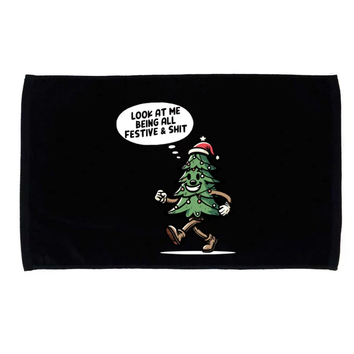 Look At Me Being All Festive Funny Christmas Xmas Quote Microfiber Hand Towel