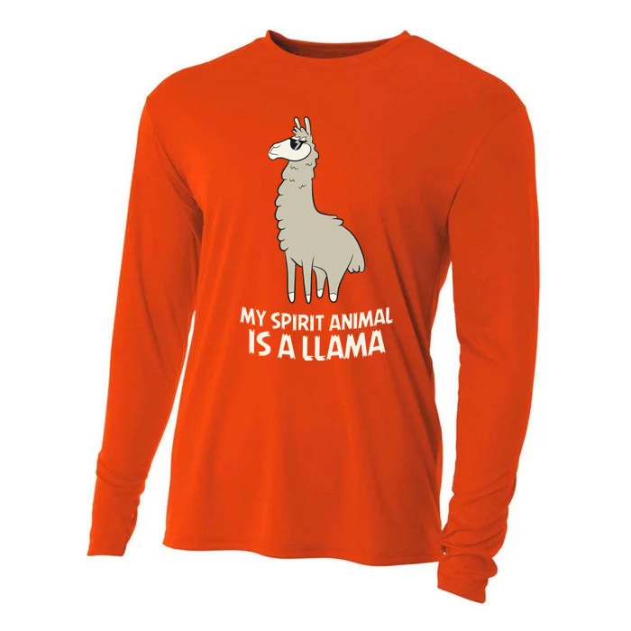 Llamas Are My Spirit Animals Alpaca Llama Funny Gift Cooling Performance Long Sleeve Crew