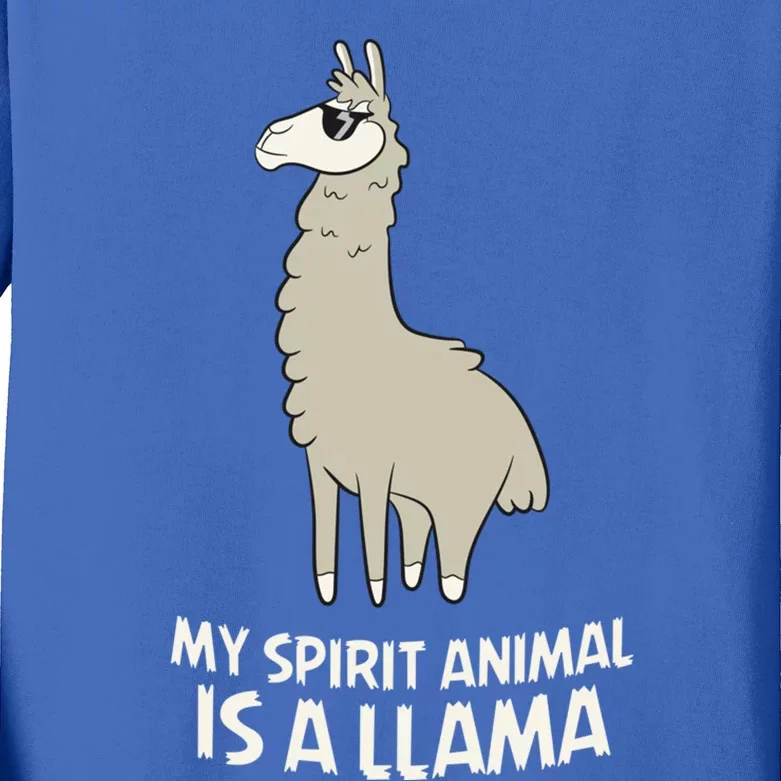 Llamas Are My Spirit Animals Alpaca Llama Funny Gift Kids Long Sleeve Shirt