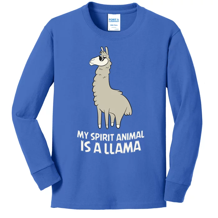 Llamas Are My Spirit Animals Alpaca Llama Funny Gift Kids Long Sleeve Shirt