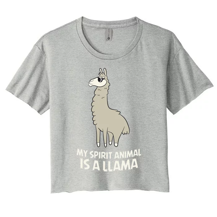 Llamas Are My Spirit Animals Alpaca Llama Funny Gift Women's Crop Top Tee