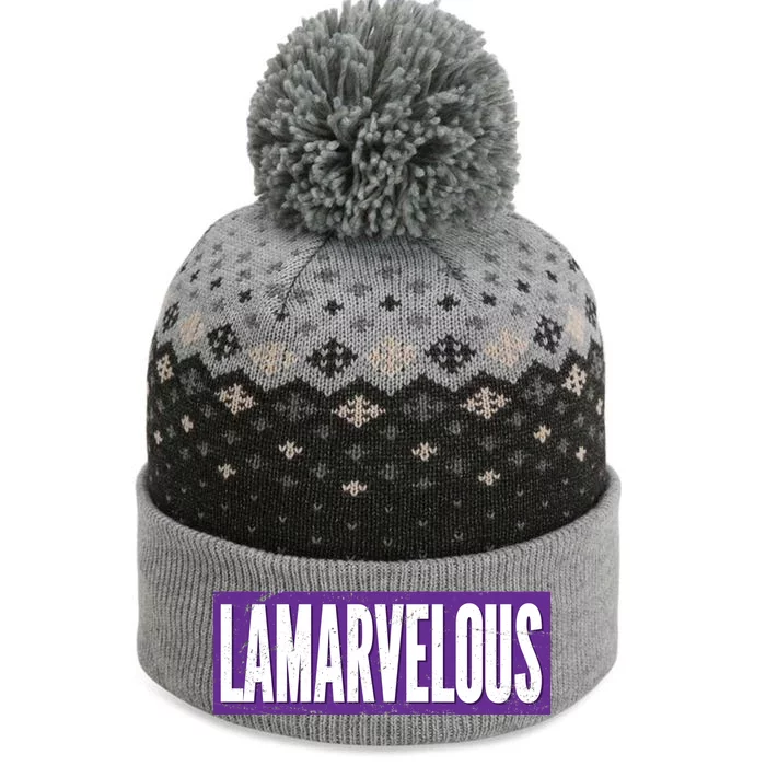 Lamarvalous Baltimore Football The Baniff Cuffed Pom Beanie