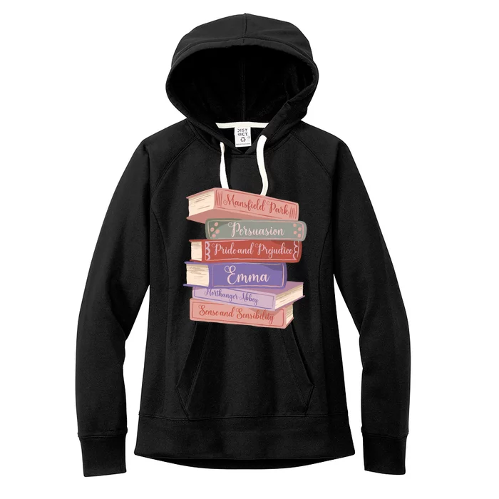 Literacy Austen Novels Roce Books Literary Jane Austen Funny Gift Women's Fleece Hoodie