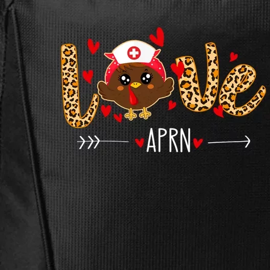 Love Aprn Nurse Leopard Thanksgiving Cute Turkey Nursing Funny Gift City Backpack