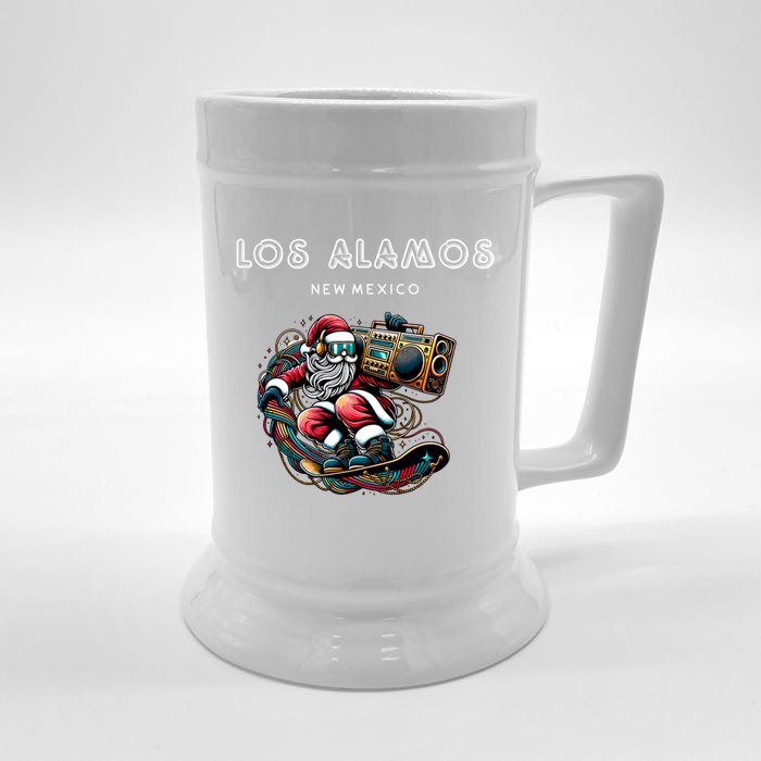 Los Alamos New Mexico Cool Snowboard Christmas Santa Great Gift Front & Back Beer Stein