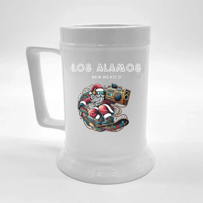 Los Alamos New Mexico Cool Snowboard Christmas Santa Great Gift Front & Back Beer Stein