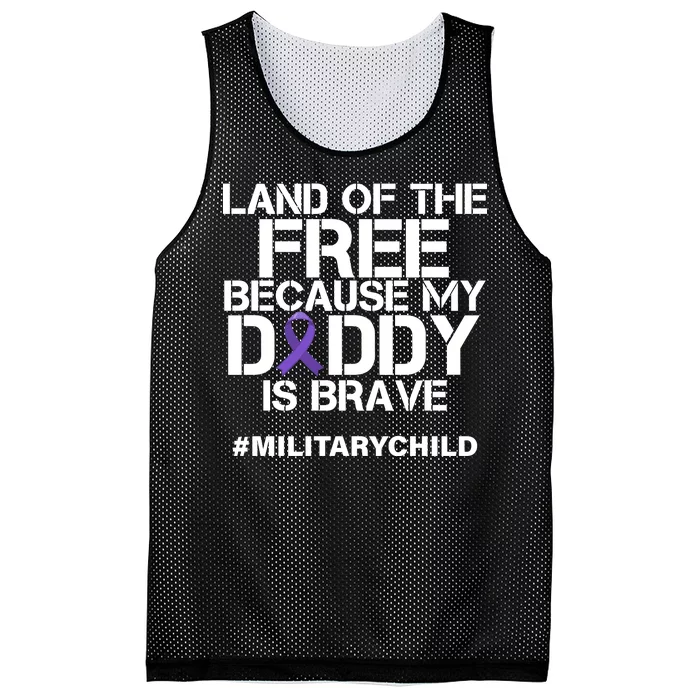 Land Of The Free Because My Daddy Is Brave Mesh Reversible Basketball Jersey Tank