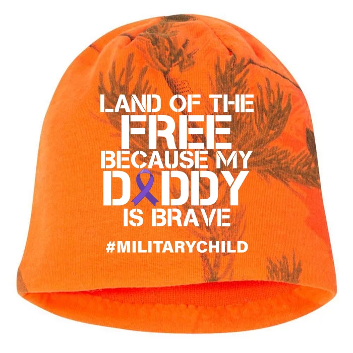 Land Of The Free Because My Daddy Is Brave Kati - Camo Knit Beanie