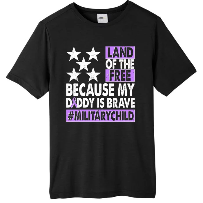 Land Of The Free Because My Daddy Is Brave Military Child ChromaSoft Performance T-Shirt