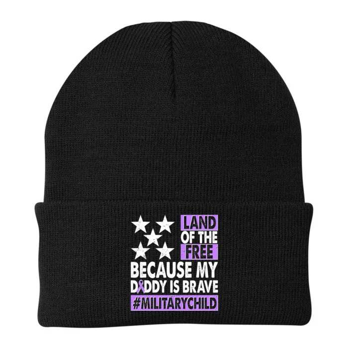 Land Of The Free Because My Daddy Is Brave Military Child Knit Cap Winter Beanie