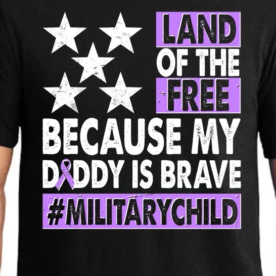 Land Of The Free Because My Daddy Is Brave Military Child Pajama Set