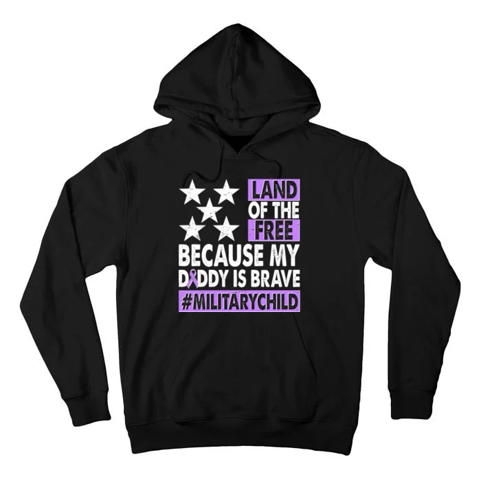 Land Of The Free Because My Daddy Is Brave Military Child Tall Hoodie