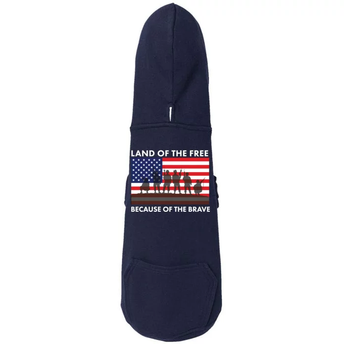 Land Of The Free Because Of The Brave Doggie 3-End Fleece Hoodie