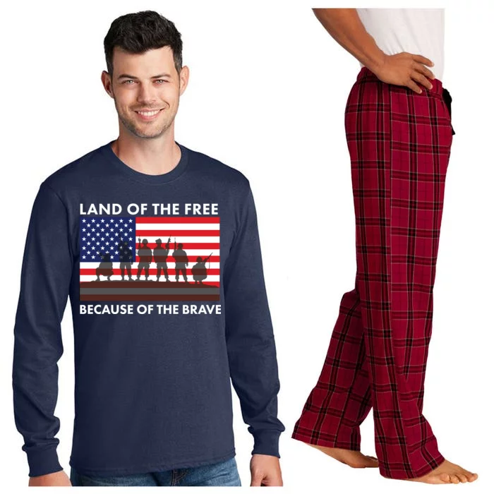 Land Of The Free Because Of The Brave Long Sleeve Pajama Set