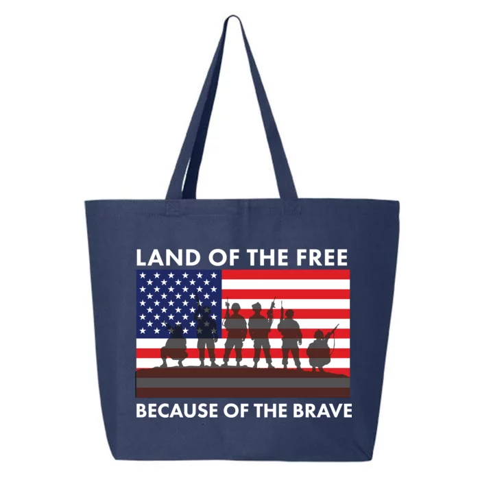 Land Of The Free Because Of The Brave 25L Jumbo Tote