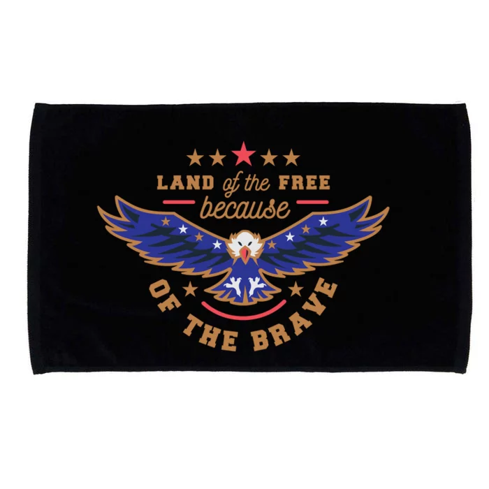 Land Of The Free Because Of The Brave Eagle Microfiber Hand Towel