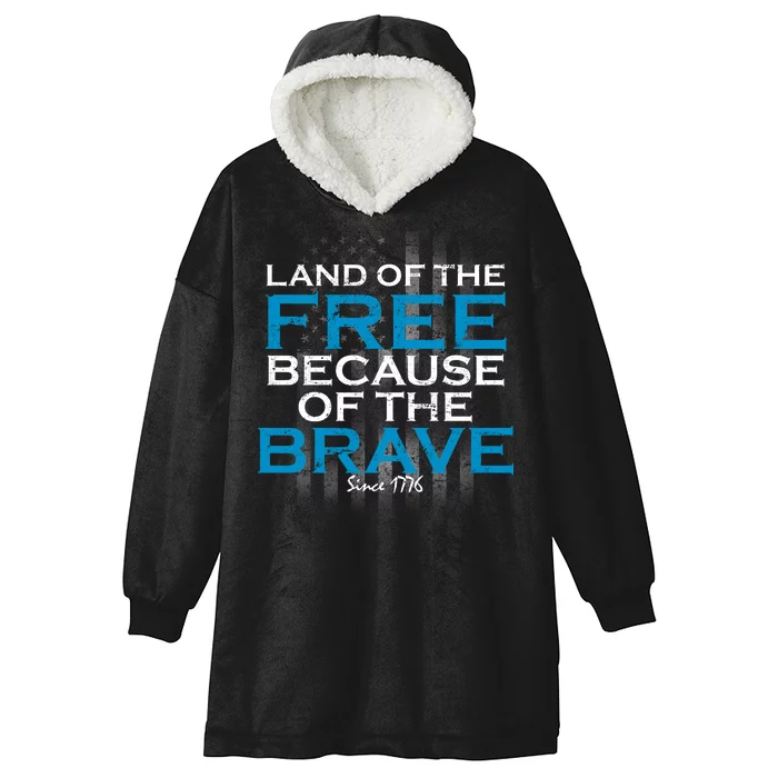 Land Of The Free Because Of The Brave USA Hooded Wearable Blanket