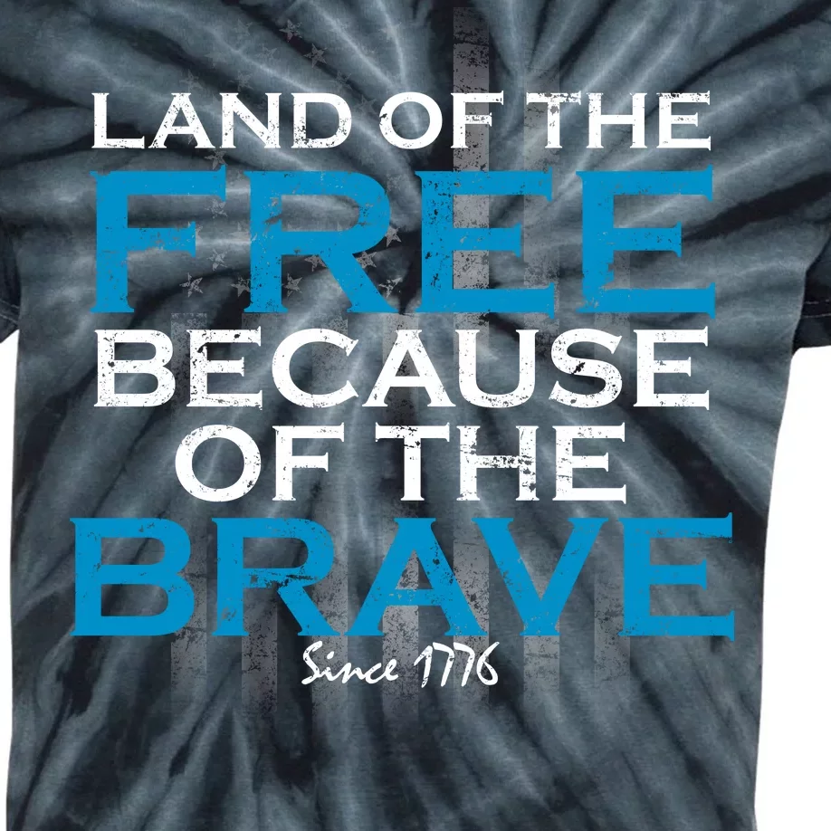 Land Of The Free Because Of The Brave USA Kids Tie-Dye T-Shirt