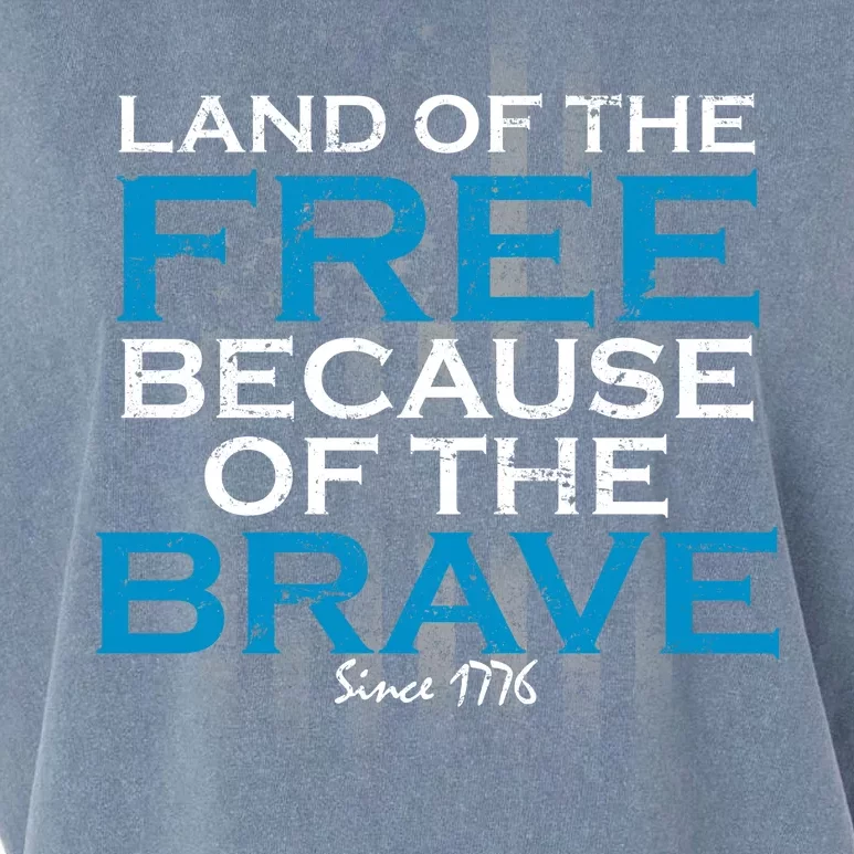 Land Of The Free Because Of The Brave USA Garment-Dyed Women's Muscle Tee