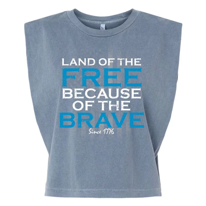 Land Of The Free Because Of The Brave USA Garment-Dyed Women's Muscle Tee