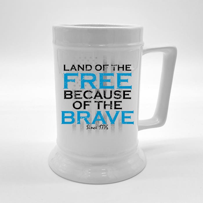 Land Of The Free Because Of The Brave USA Front & Back Beer Stein