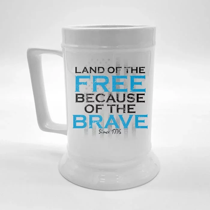 Land Of The Free Because Of The Brave USA Front & Back Beer Stein