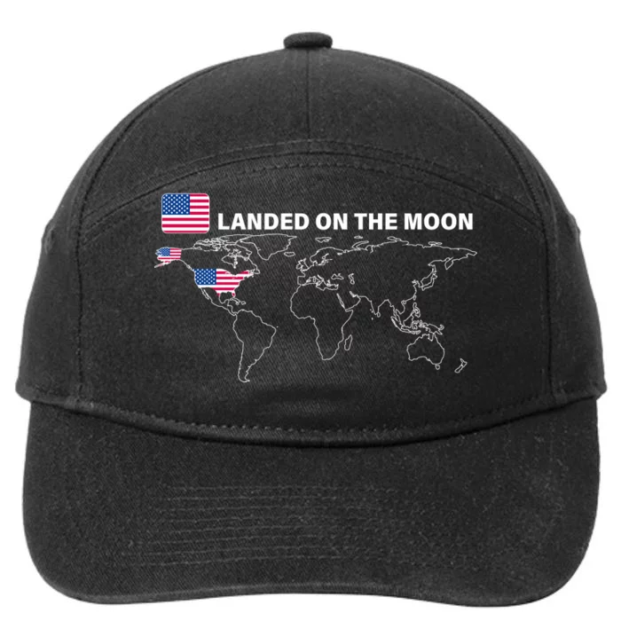 Landed On The Moon USA Map 7-Panel Snapback Hat