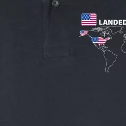 Landed On The Moon USA Map Softstyle Adult Sport Polo