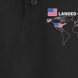 Landed On The Moon USA Map Dry Zone Grid Performance Polo