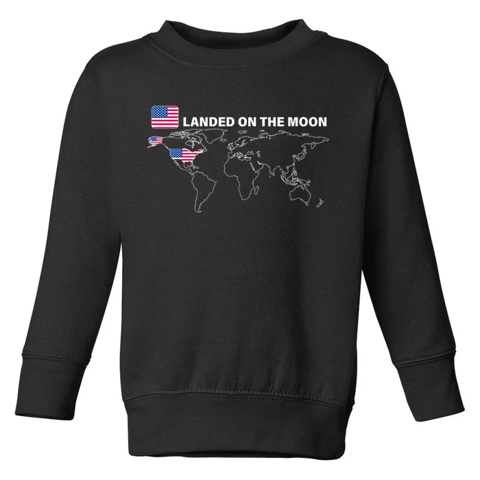 Landed On The Moon USA Map Toddler Sweatshirt