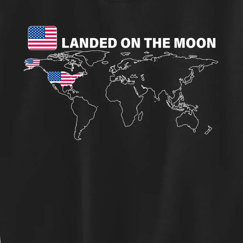 Landed On The Moon USA Map Kids Sweatshirt