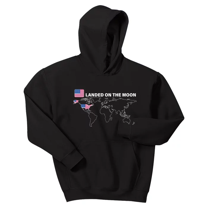 Landed On The Moon USA Map Kids Hoodie