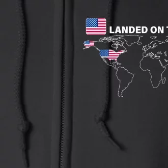 Landed On The Moon USA Map Full Zip Hoodie