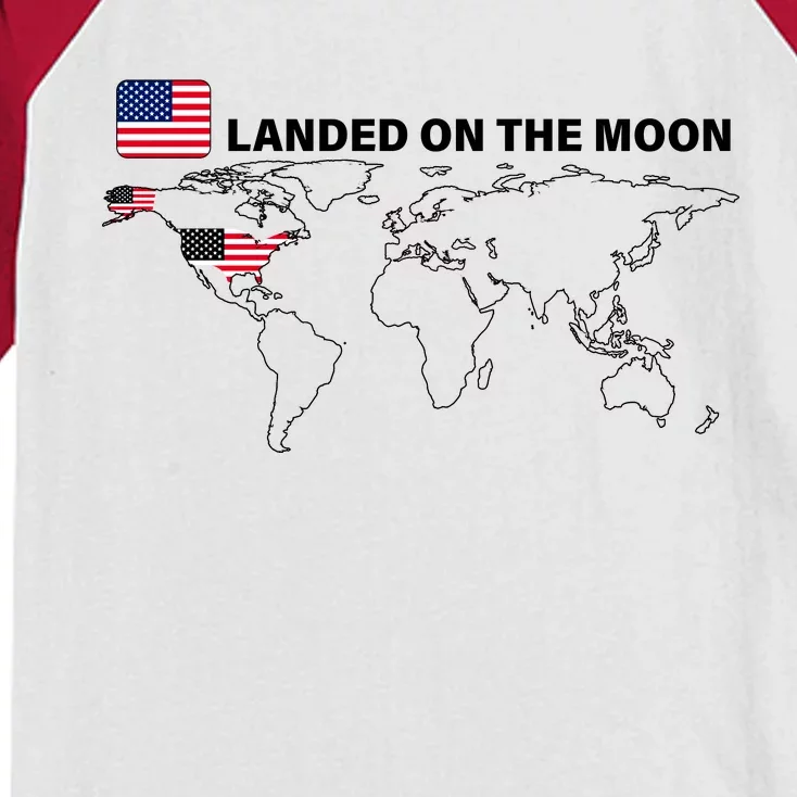 Landed On The Moon USA Map Kids Colorblock Raglan Jersey