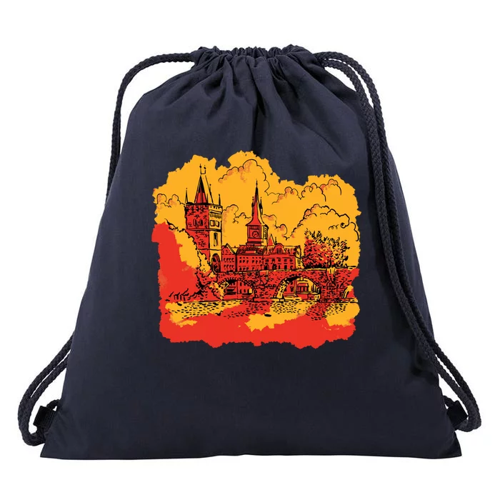 Landmark Charles Bridge Drawstring Bag