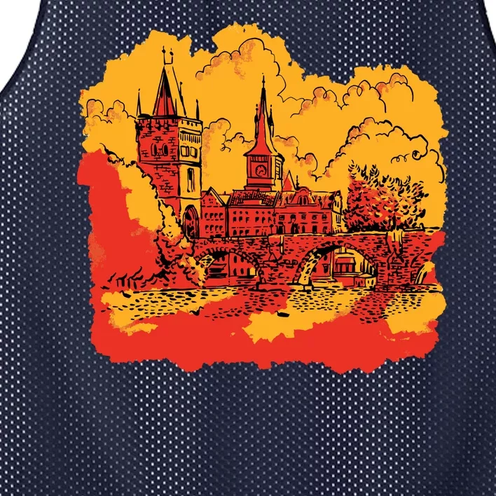 Landmark Charles Bridge Mesh Reversible Basketball Jersey Tank