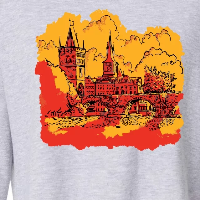 Landmark Charles Bridge Cropped Pullover Crew