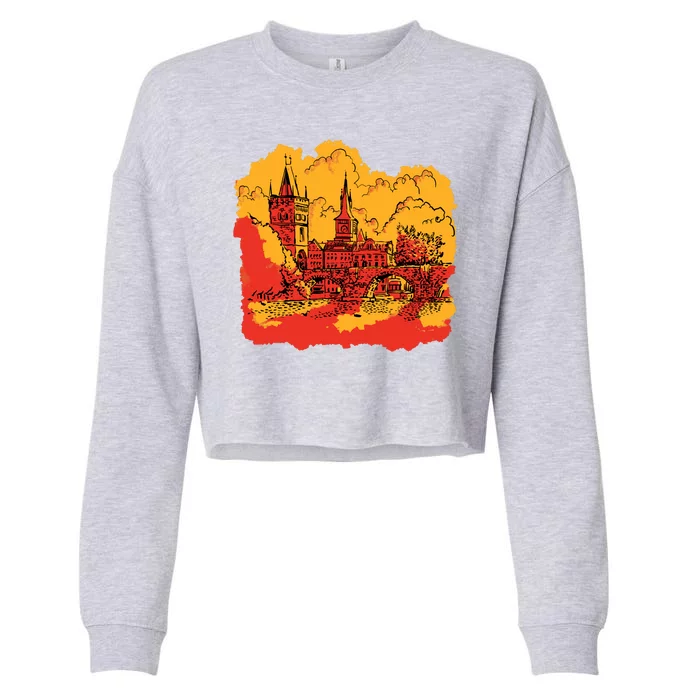 Landmark Charles Bridge Cropped Pullover Crew